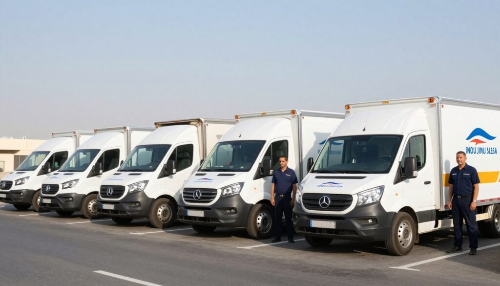 أسطول سيارات حديثة لنقل أثاث المنازل في جدة