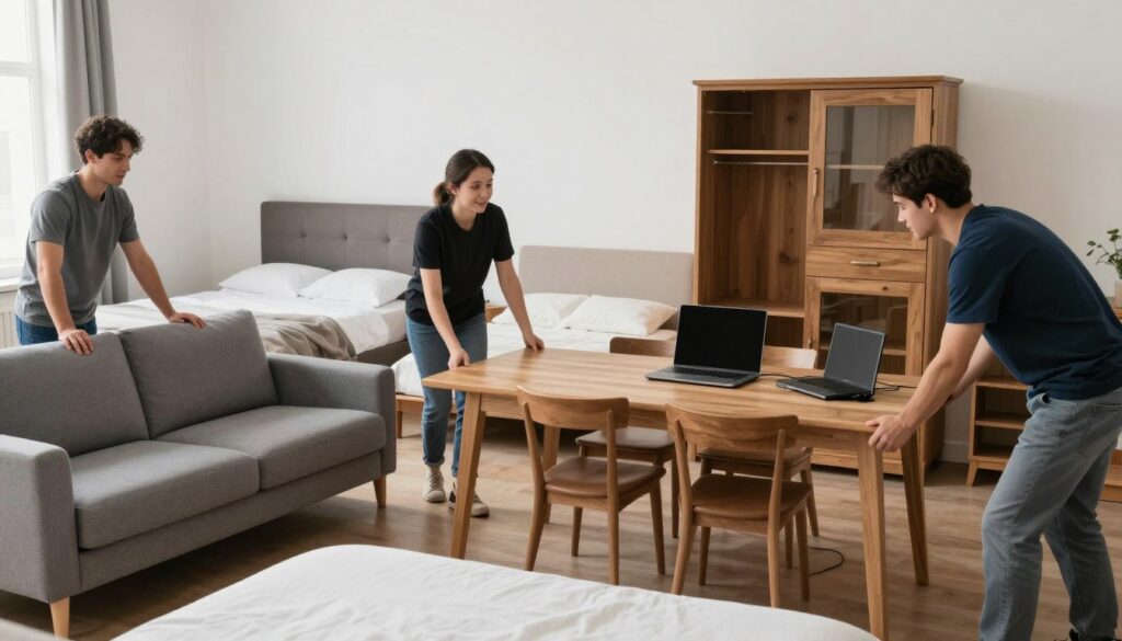 أنواع مختلفة من الأثاث التي تنقلها مؤسسة النقل السريع في جدة