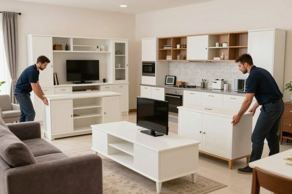 أنواع مختلفة من الأثاث التي يتم نقلها مع فك وتركيب بجدة