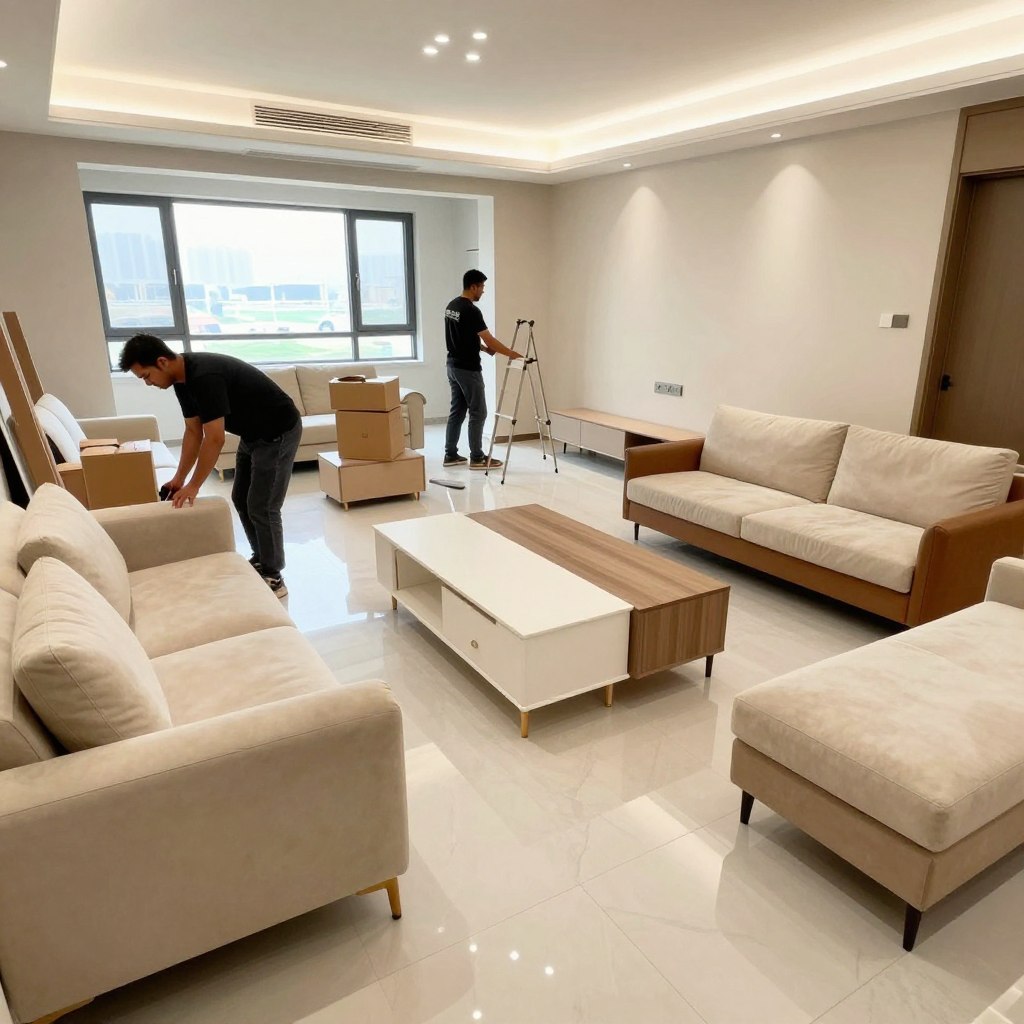 التنظيف النهائي وترتيب العفش من مؤسسة النقل السريع بجدة