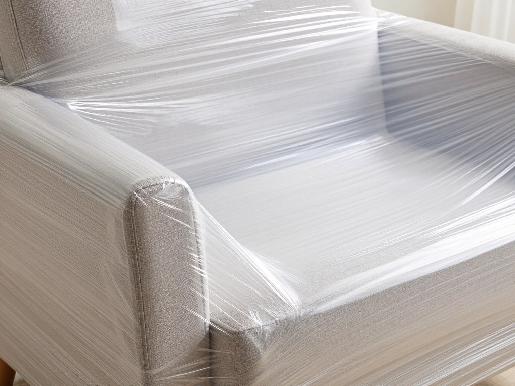 النايلون المطاطي (استرتش فيلم) المستخدم في تغليف الأثاث للنقل