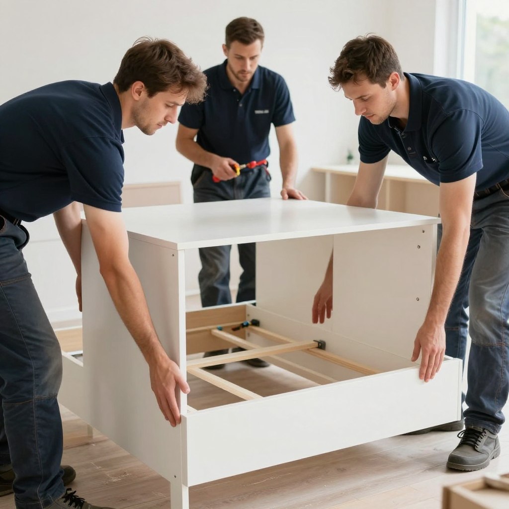 تركيب الأثاث بعد نقل عفش سريع من قبل فريق محترف