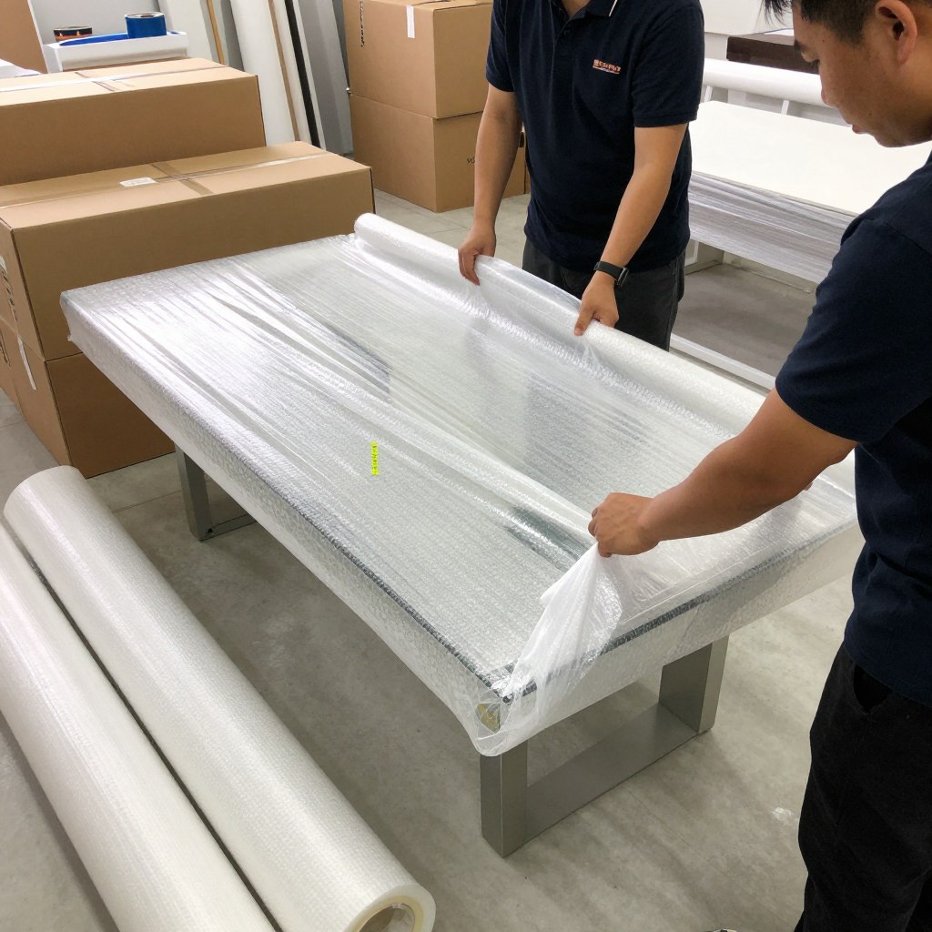 تغليف الأثاث والعفش بمواد عالية الجودة لحمايته أثناء النقل في جدة