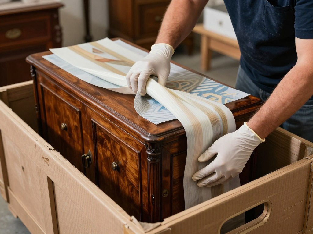 تغليف وحماية خاصة للقطع الثمينة والفنية ضمن خدمة نقل عفش مع ضمان السلامة