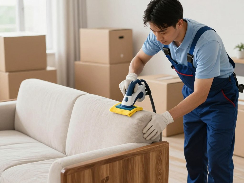 تنظيف الأثاث قبل وبعد النقل ضمن خدمات نقل عفش مع ضمان السلامة
