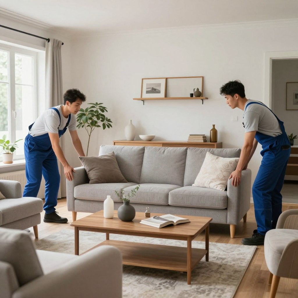 خدمات إعادة ترتيب الأثاث في المنزل الجديد