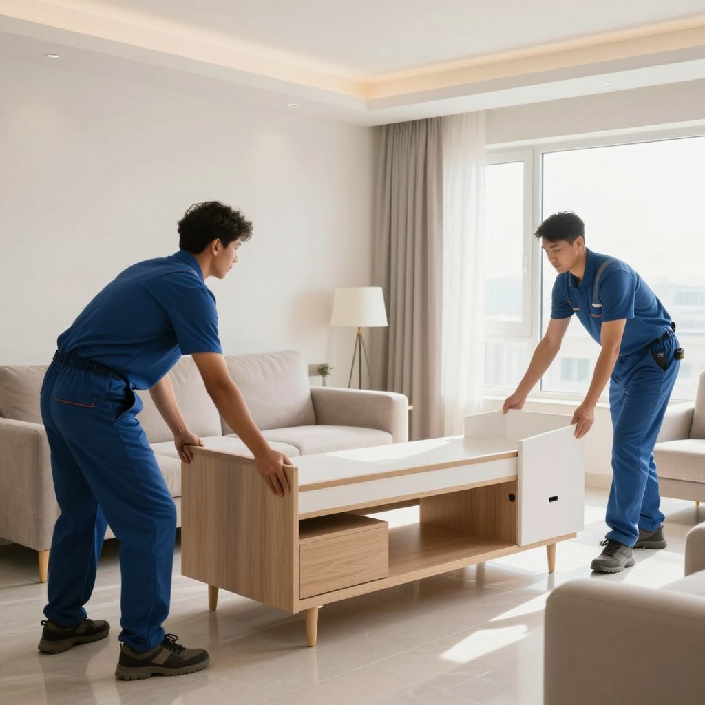 خدمة ترتيب الأثاث في المنزل الجديد من مؤسسة النقل السريع بجدة