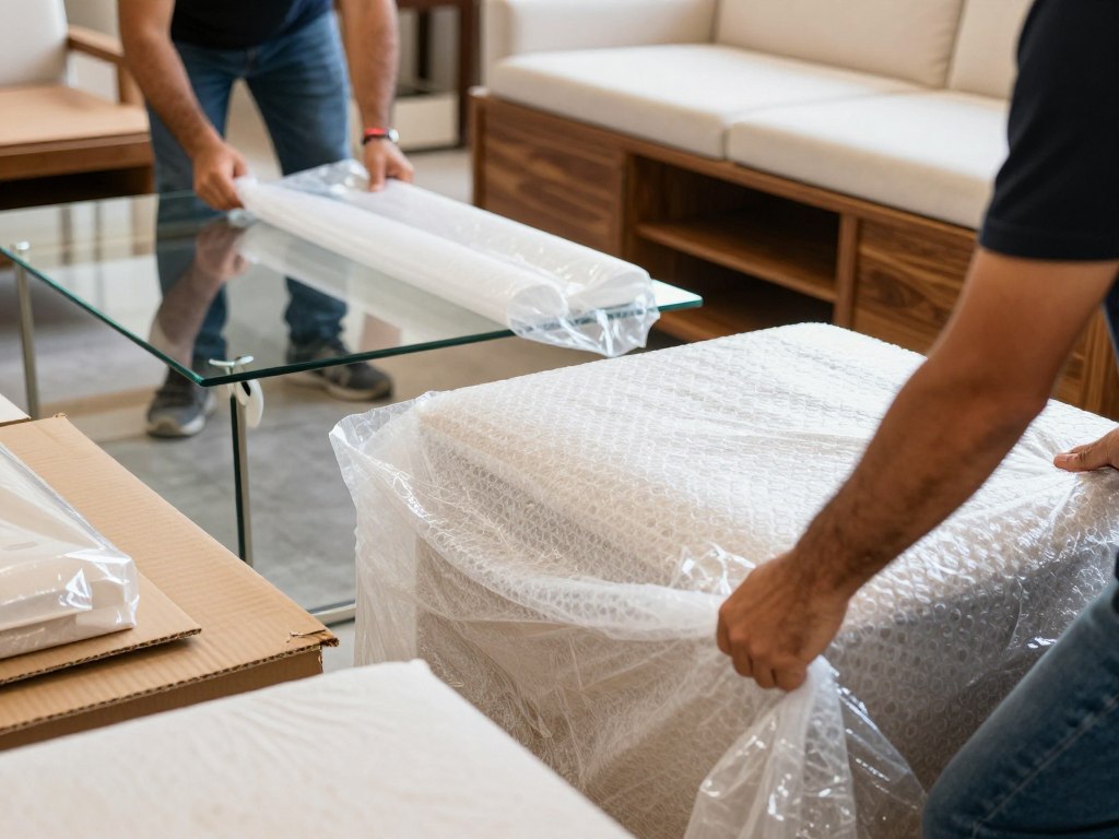 خدمة تغليف الأثاث بمواد عالية الجودة لحماية العفش أثناء النقل في جدة