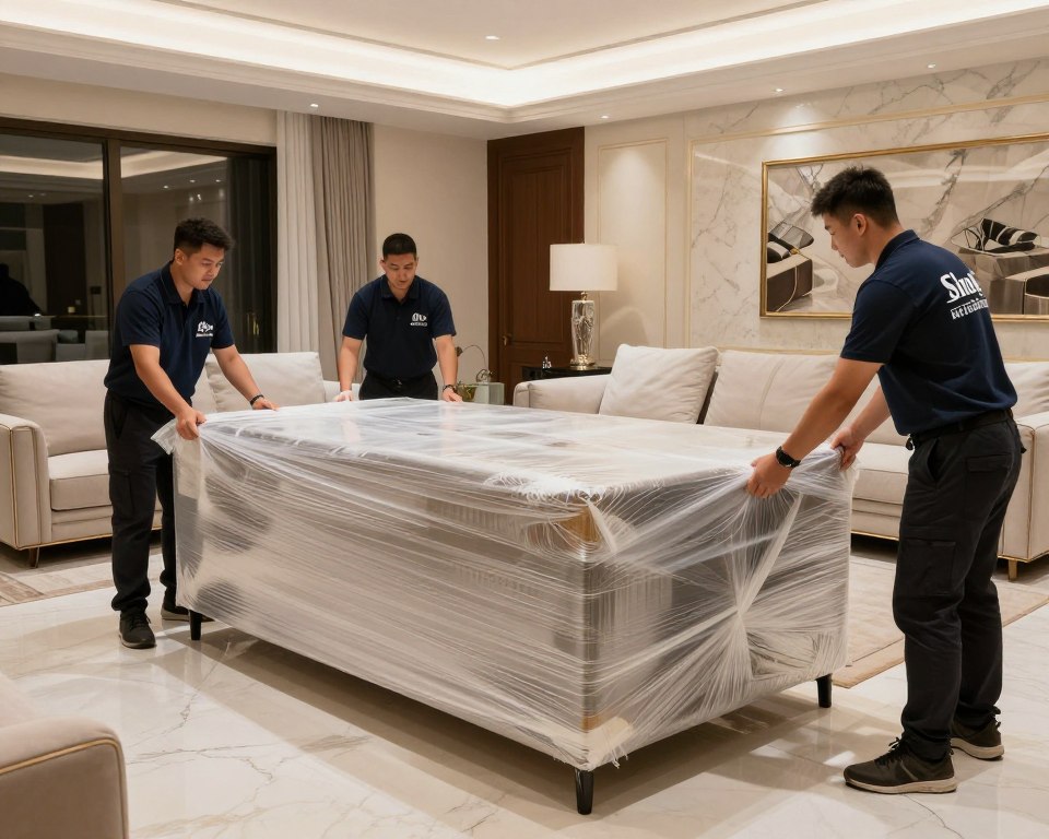 خدمة نقل عفش VIP جدة - تغليف فاخر للأثاث الثمين