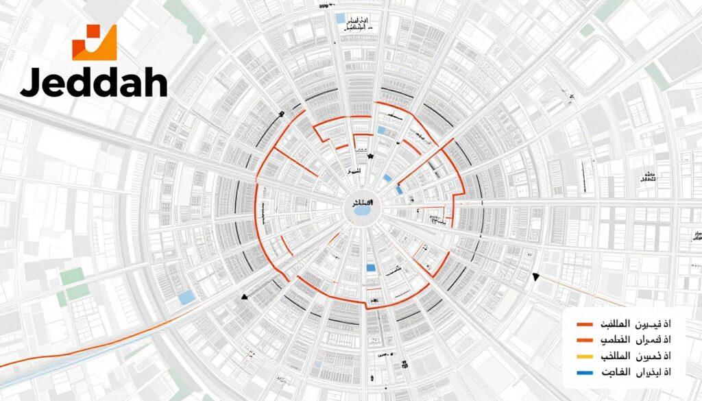 خريطة توضح تغطية خدمات نقل عفش جدة في جميع الأحياء