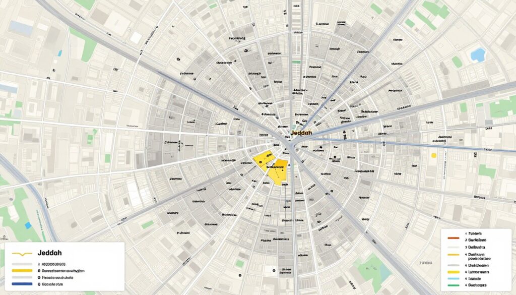 خريطة توضح مناطق تغطية خدمة أسرع نقل عفش في جدة