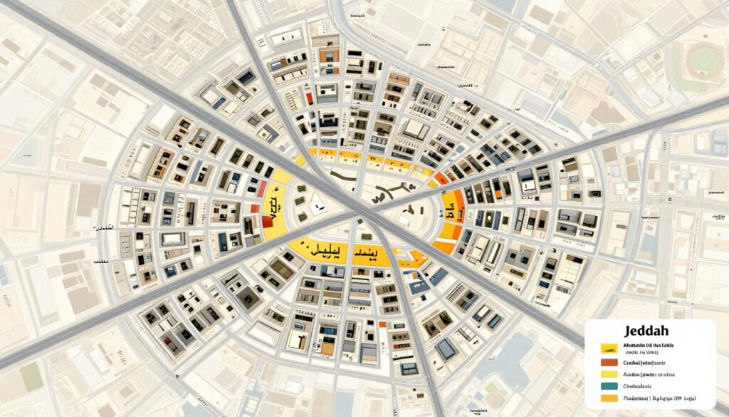 خريطة توضح مناطق خدمة نقل العفش في جدة مع شركة فاست موفرز