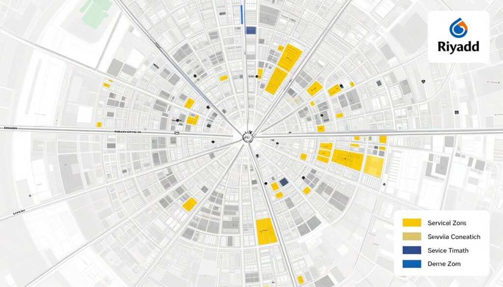 خريطة توضح مناطق خدمة نقل عفش سريع في الرياض