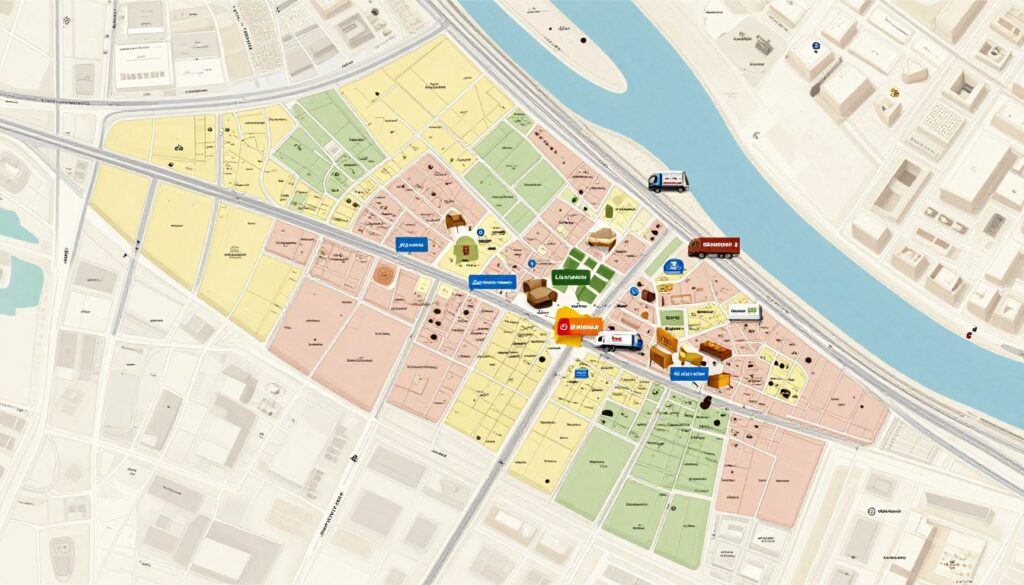 خريطة توضح مناطق خدمة نقل وتغليف عفش بجدة التي تغطيها الشركة