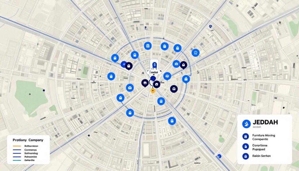 خريطة مناطق خدمة نقل العفش في جدة