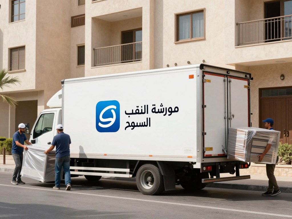 شاحنة نقل عفش تابعة لمؤسسة النقل السريع في جدة