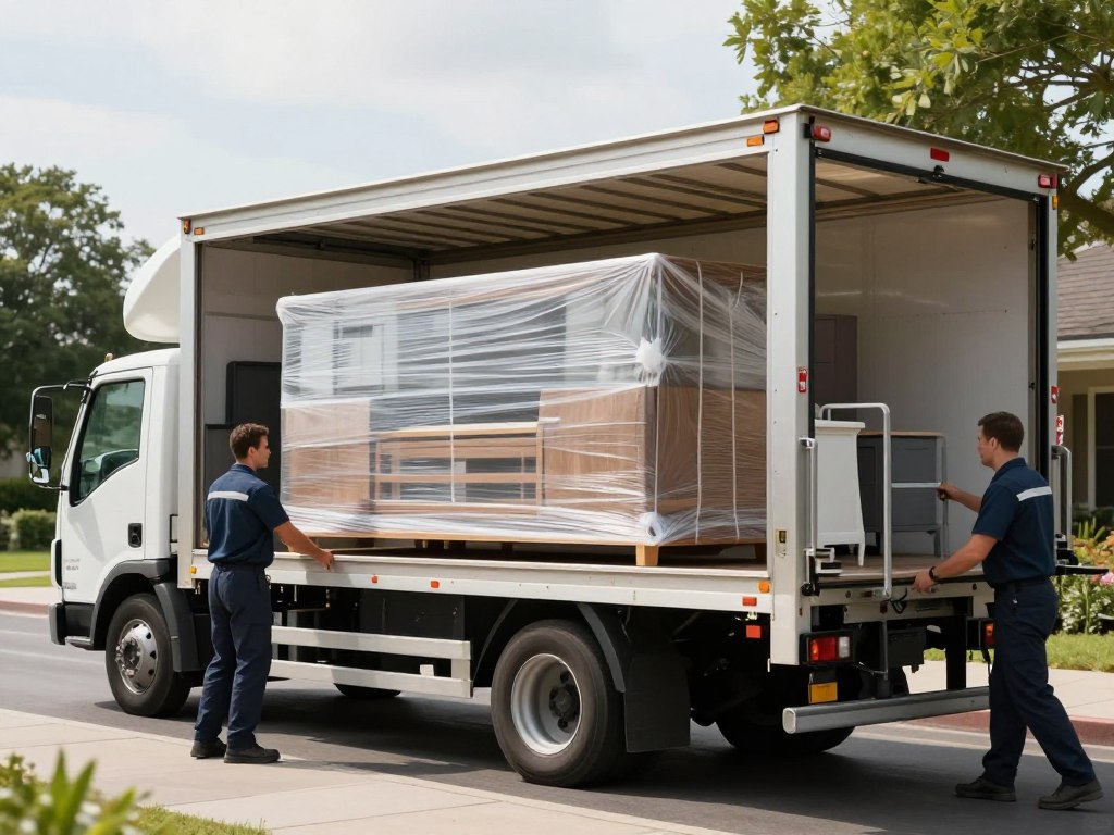 شاحنة نقل مجهزة خصيصاً لنقل العفش مع ضمان السلامة