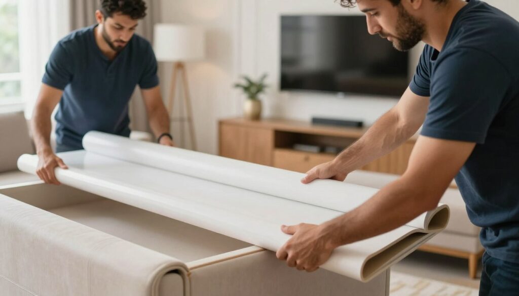 عملية تغليف أثاث بجودة عالية في جدة من مؤسسة النقل السريع