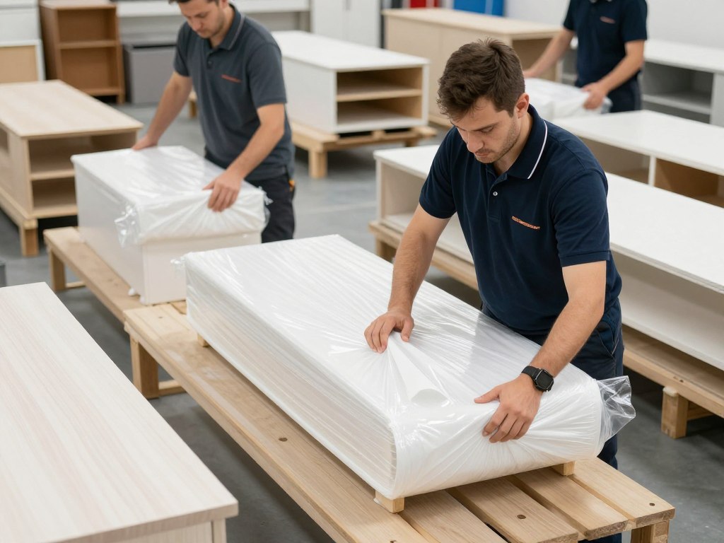 عملية تغليف الأثاث باحترافية في أسرع نقل عفش في جدة