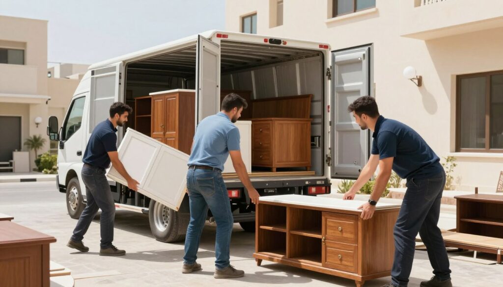 عملية نقل عفش مع فك وتركيب في جدة بواسطة فريق فاست موفرز