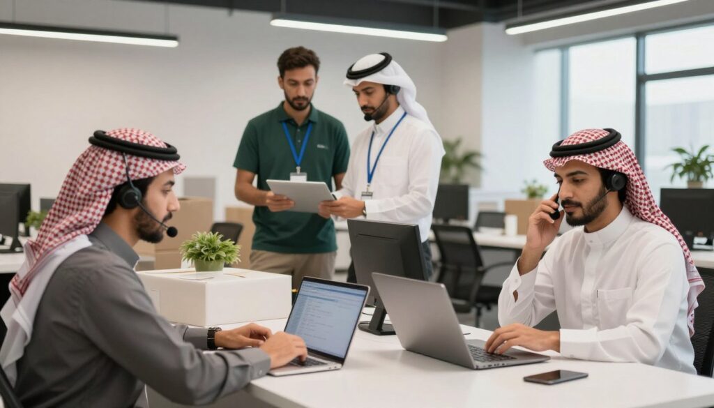 فريق خدمة العملاء في شركة نقل عفش عمالة مدربة جدة