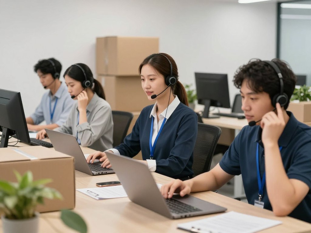 فريق خدمة العملاء في مؤسسة النقل السريع جاهز لتلبية طلبات نقل عفش سريع