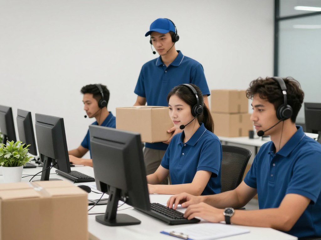 فريق خدمة العملاء في مؤسسة النقل السريع لنقل عفش بجدة