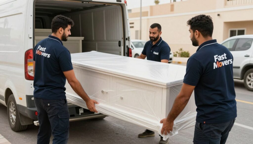 فريق فاست موفرز المحترف أثناء نقل عفش بدون خدوش في جدة