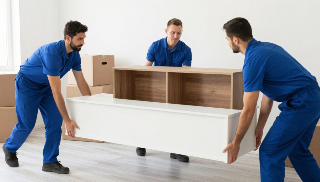 فريق من العمال المحترفين يقومون بنقل عفش مع عمال محترفين بطريقة آمنة