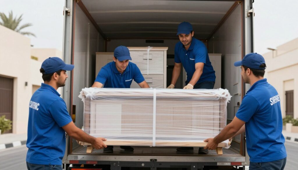 فريق نقل عفش VIP يعمل بانسجام في جدة