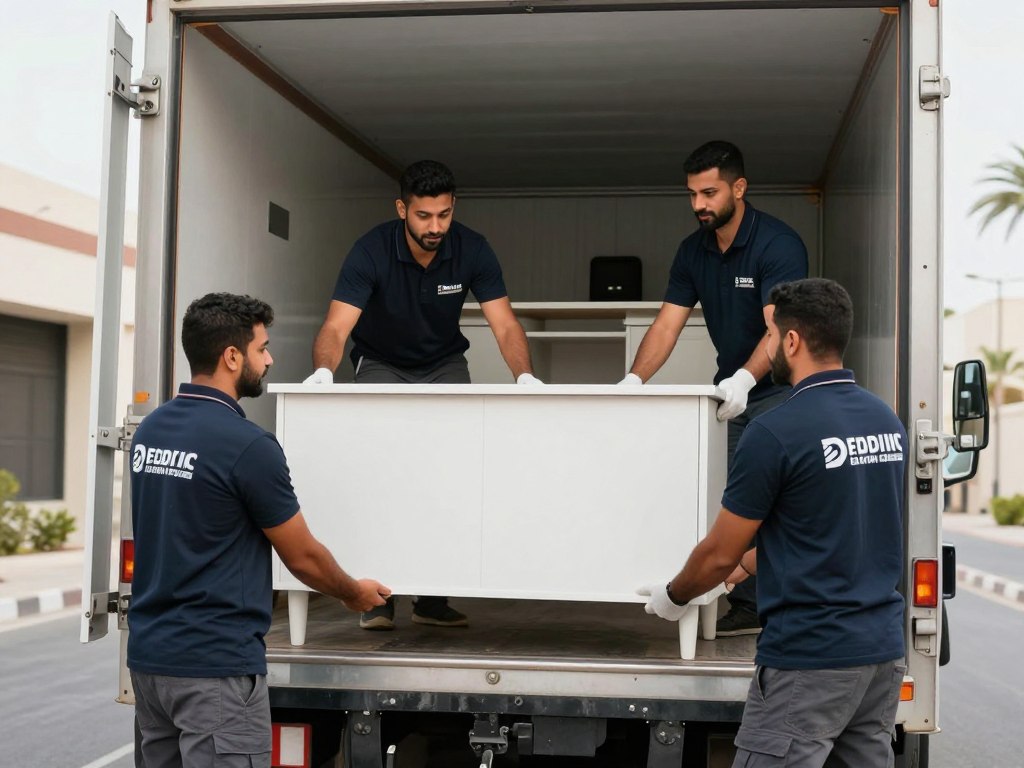فريق نقل عفش بأسعار خاصة جدة أثناء العمل