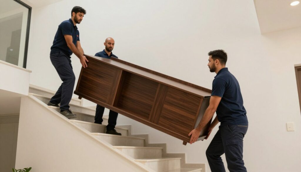 فريق نقل عفش بجدة محترف يعمل بتناسق لنقل أثاث منزلي