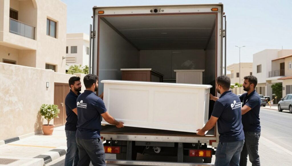 فريق نقل عفش بجدة يقوم بتحميل الأثاث بطريقة احترافية