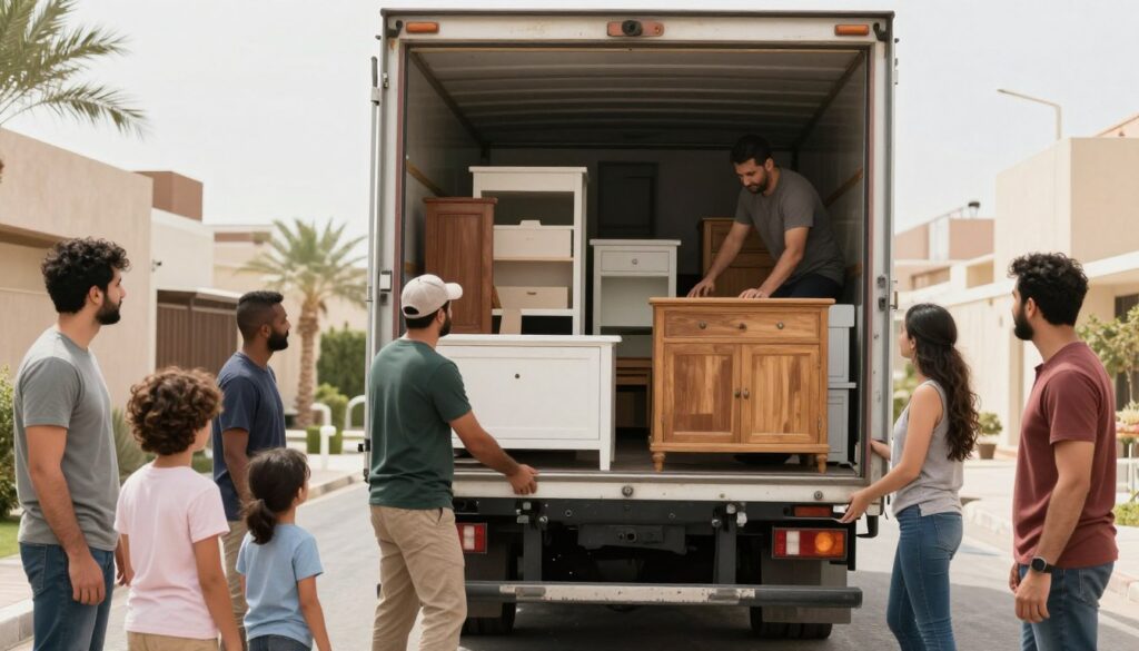 فريق نقل عفش جدة يقوم بنقل أثاث منزل كامل بطريقة احترافية