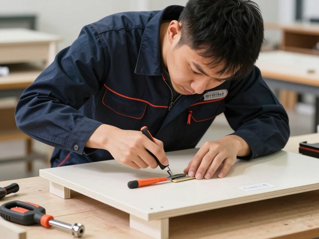 فني متخصص يقوم بفك قطع الأثاث باحترافية كجزء من خدمة نقل عفش مع ضمان السلامة