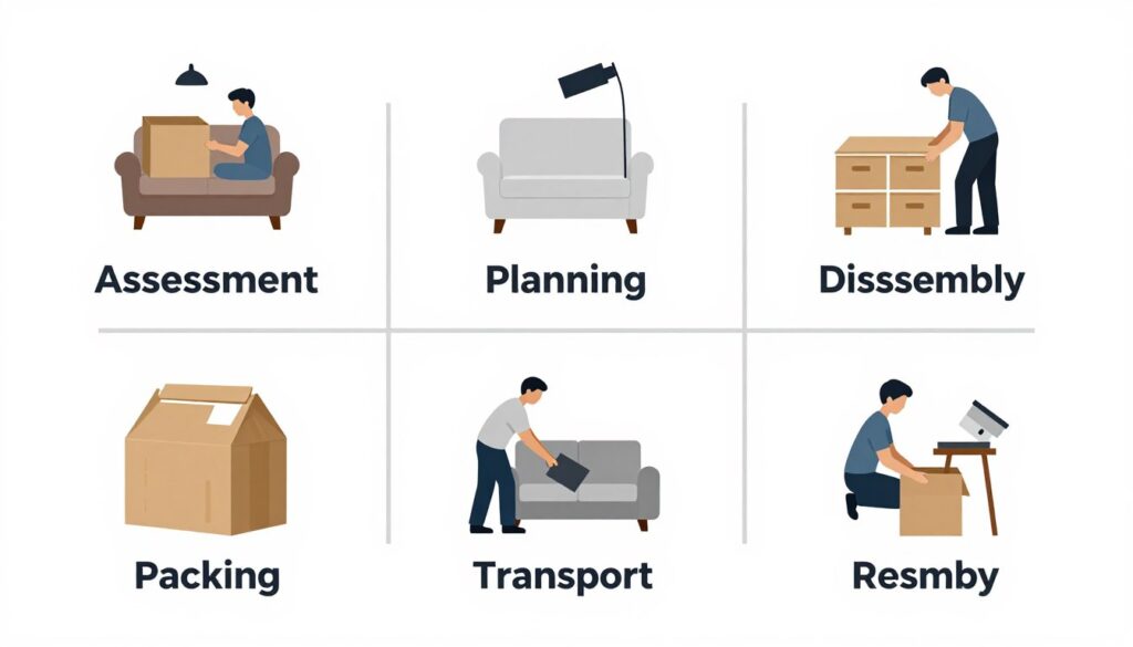 مراحل عملية نقل العفش بجدة من الفك إلى التركيب