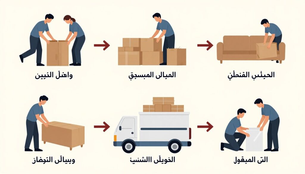 مراحل عملية نقل عفش جدة مع مؤسسة النقل السريع