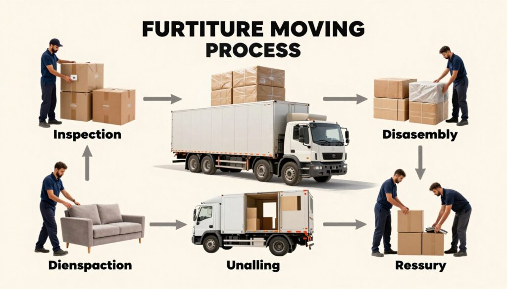 مراحل نقل العفش الاحترافية مع مؤسسة النقل السريع في جدة