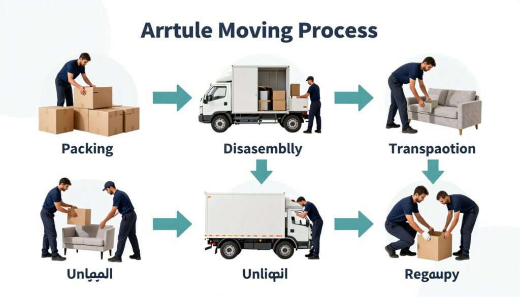 مراحل نقل العفش المختلفة مع شركة فاست موفرز في جدة