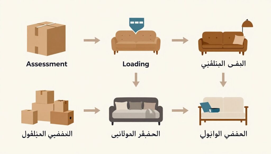 مراحل نقل العفش بجميع أحياء جدة بشكل احترافي