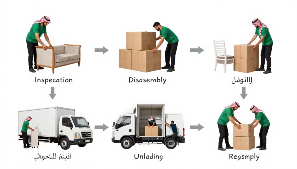 مراحل نقل العفش في جدة مع فاست موفرز