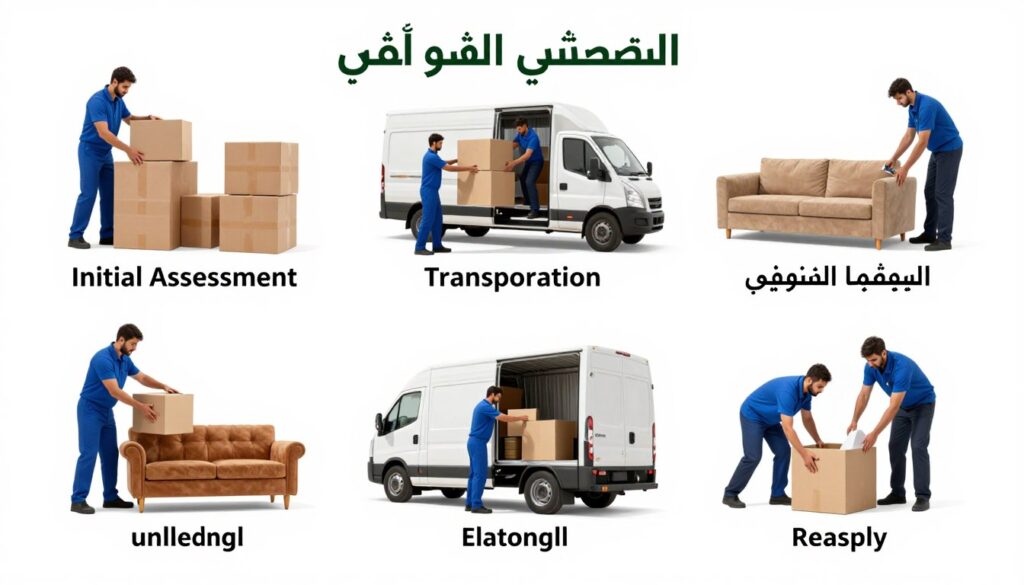 مراحل نقل العفش مع شركة نقل عفش بجدة من المعاينة إلى التسليم