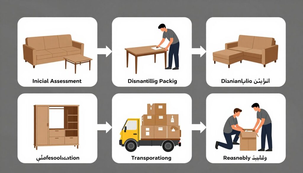 مراحل نقل عفش داخل جدة من الفك حتى التركيب