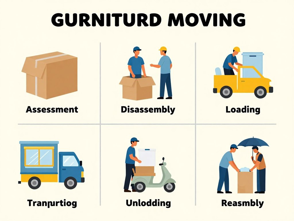 مراحل نقل عفش مضمون جدة من الفك والتغليف إلى التركيب