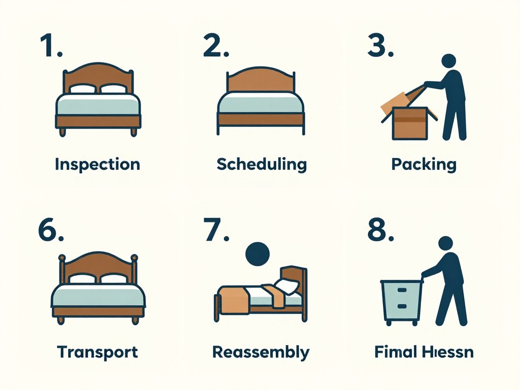مراحل نقل عفش مع فك وتركيب غرف النوم