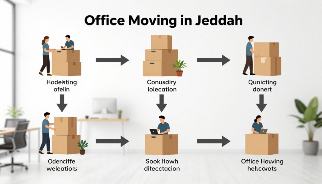 مراحل نقل عفش مكاتب وشركات جدة