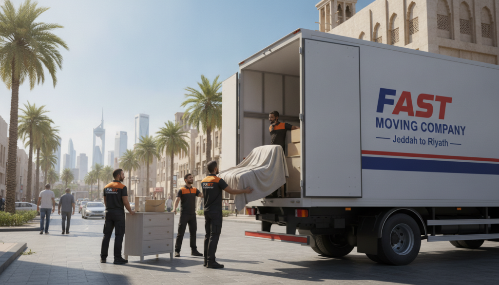 نقل عفش جدة إلى الرياض | مؤسسة المتنقل السريع 📞 056138580